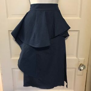 CQ by CQ Denim Ruffled Midi Skirt